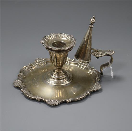 A late Victorian silver chamberstick, Daniel & John Wellby, London, 1898, 10 oz.